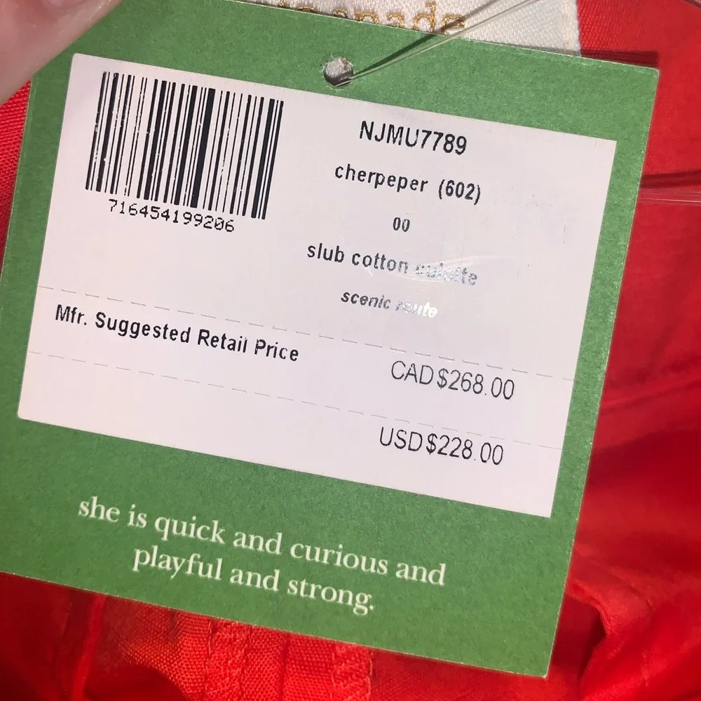 KATE SPADE: NWT Cherpeper Slub Cotton Colotte Pants - Size 00